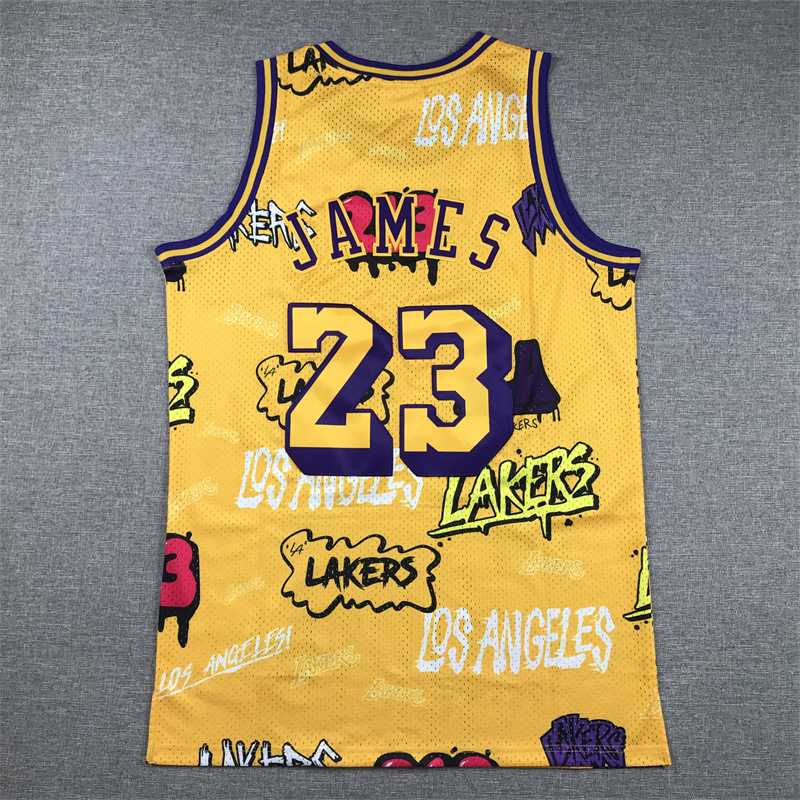 Men Los Angeles Lakers 23 James Yellow 2024 NBA Jersey